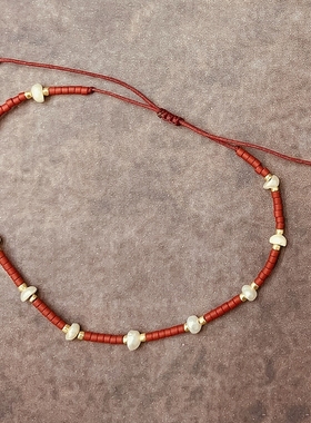 VIKIKO红色礼物天然珍珠串珠手链