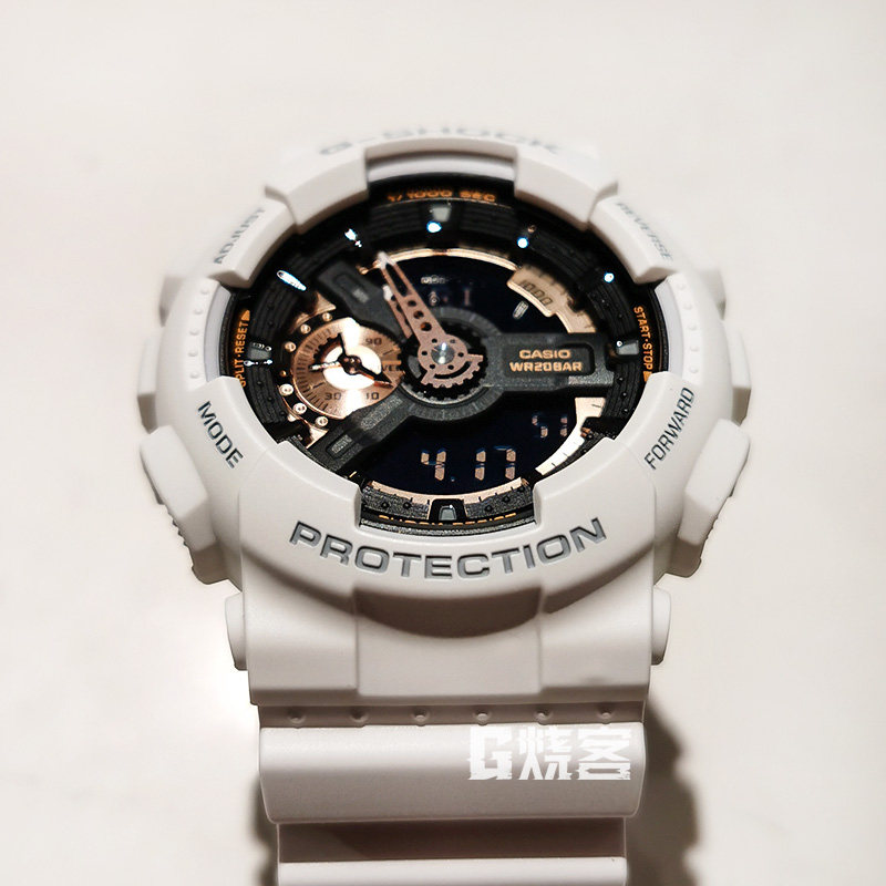 卡西欧casio手表男g-shock奶白奥利奥白金男表 ga-110rg-7a/gw/mw