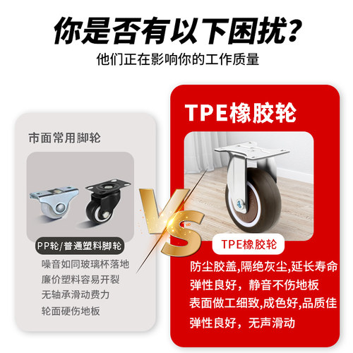 1寸家具滑轮转向轮滚轮橡胶轮婴儿床轮子配件小万向轮静音2寸脚轮 - 图1
