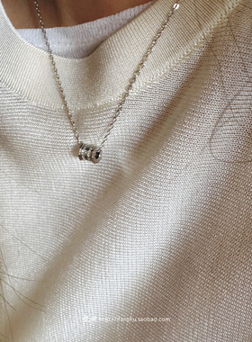 999纯银碎钻转运珠项链