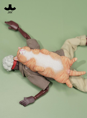 JXK 1/6嗜睡猫6.0 可爱网红萌安逸猫咪宠物模型桌面摆件潮玩手办