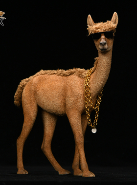 JXK 1/6仿真羊驼2.0植绒毛版树脂手办高端模型治愈系网红桌面摆件