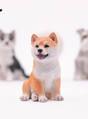 雪纳瑞哈士奇白柴犬比熊牧羊犬真小狗周边树脂摆件模型玩偶