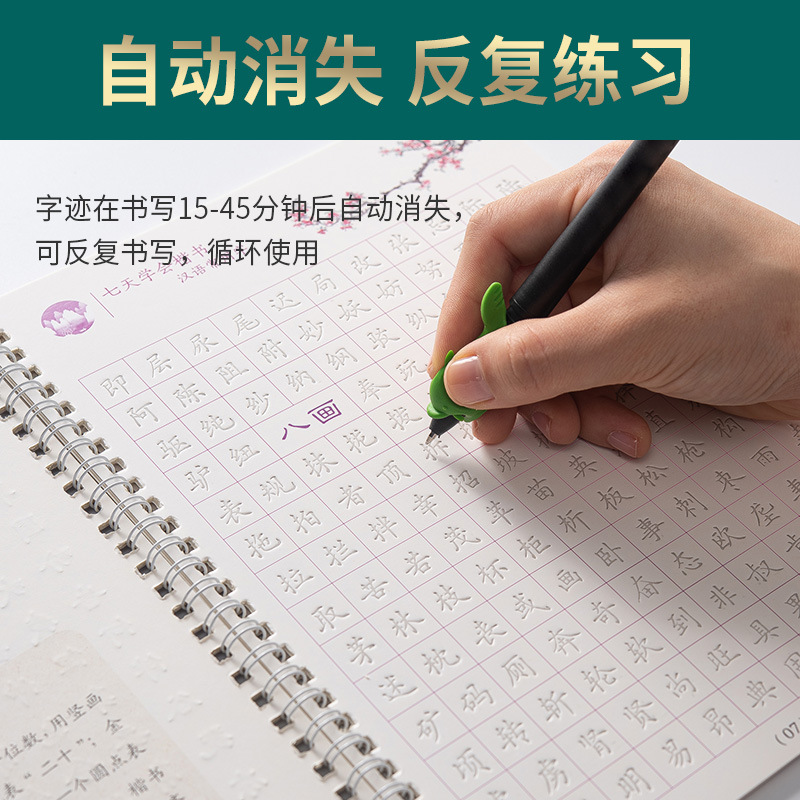 正楷魔法凹凸槽字帖成年人楷书练字帖中小学生硬笔练字本重复使用 - 图0