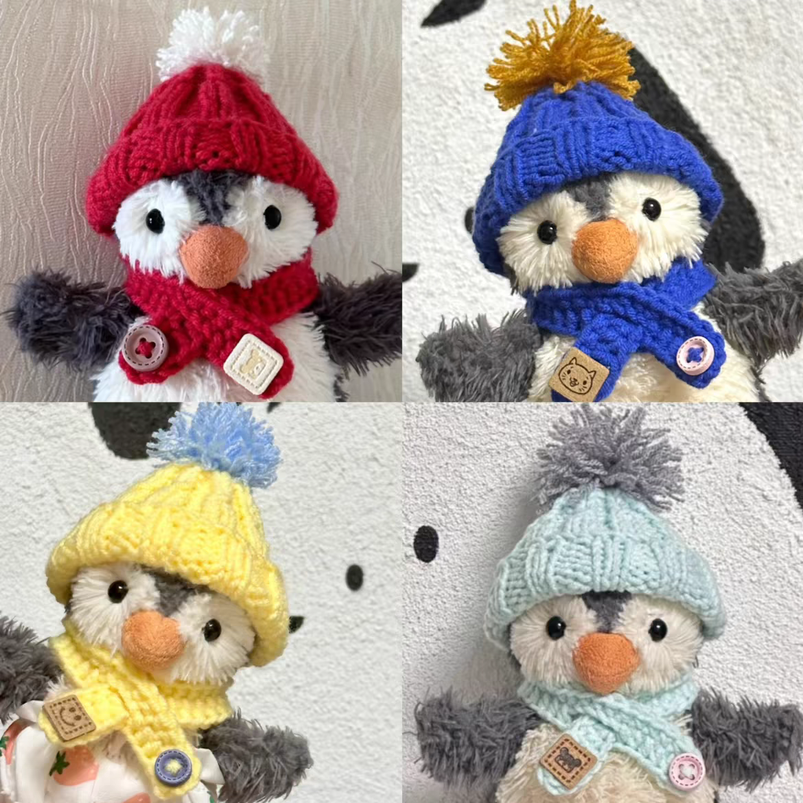 jellycat花生企鹅娃衣衣服可爱帽子围巾手工钩织衣服套装配饰适用,淘宝优惠券,粉丝福利购,淘宝优惠卷