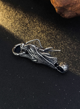 霸气龙头项链男潮流嘻哈潮人小众高级感钛钢吊坠百搭脖子挂件配饰