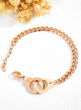 男生手铐手链钛钢个性小众设计