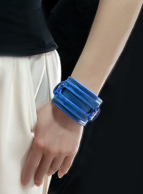 欧美复古皮手腕带男女朋克手链