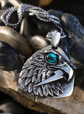 闪电老鹰吊坠高桥项链不掉色