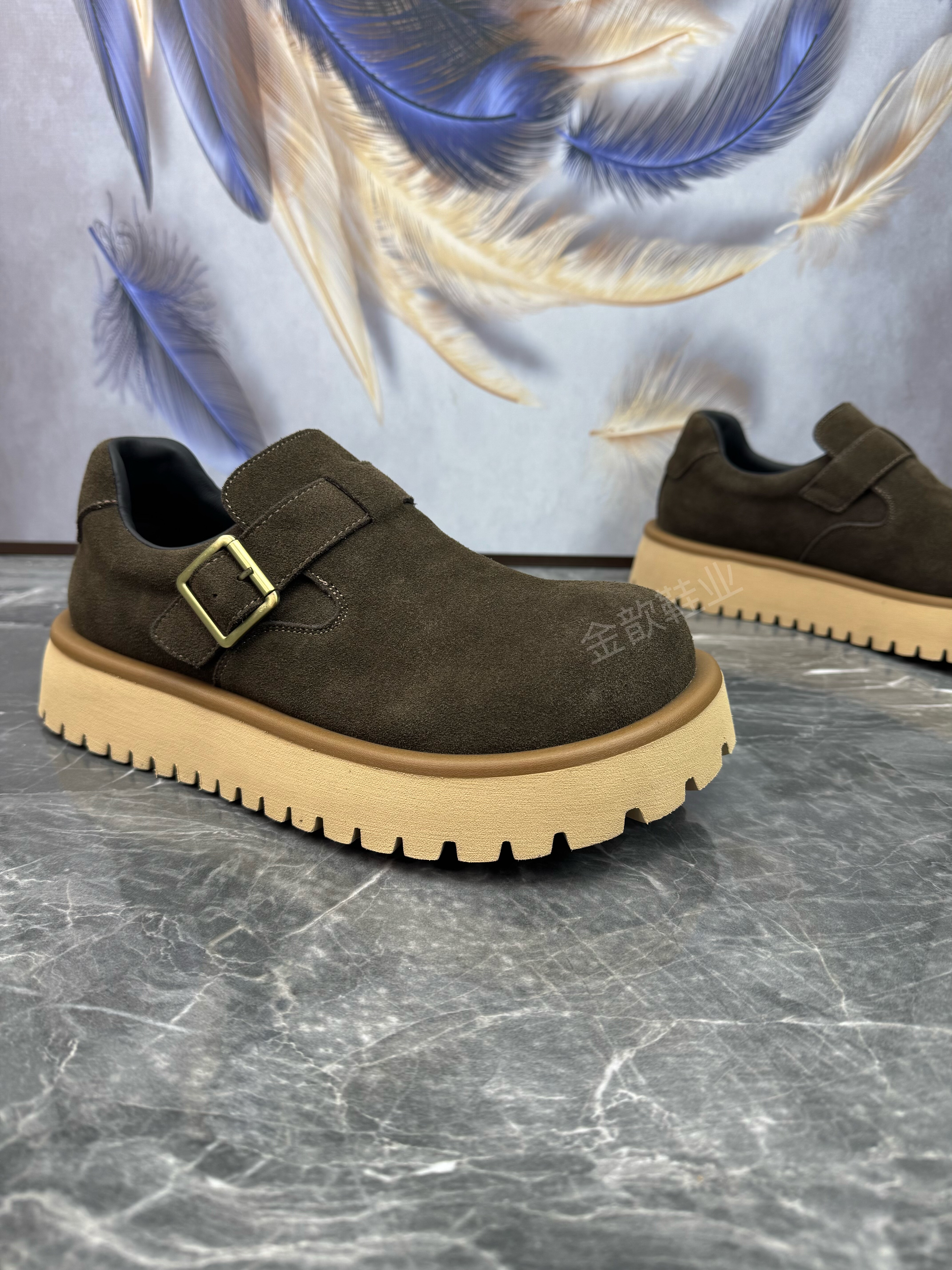 男鞋2025秋冬新款轻便软底简约百搭真皮反牛绒一脚蹬休闲勃肯鞋男,淘宝优惠券,粉丝福利购,淘宝优惠卷