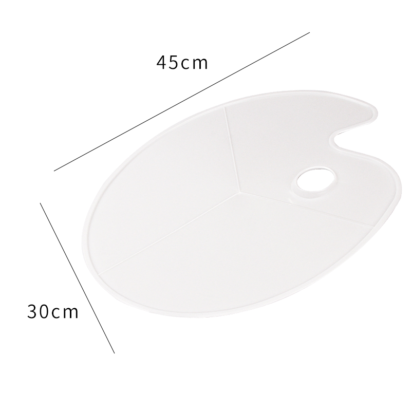 美术生专用椭圆塑料调色板三线无边调色盘水粉丙烯颜料水彩绘画学生用品画纸油画画盘色彩板颜料板大号小圆形 - 图2