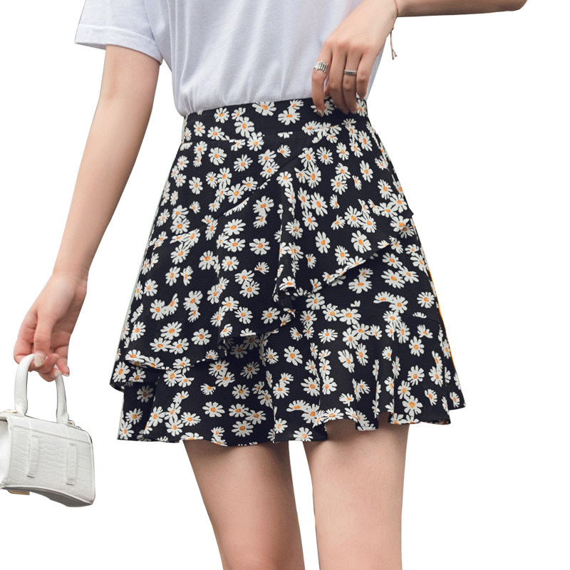 碎花2020春夏新款小雏菊夏女短裙子 梦时美半身裙