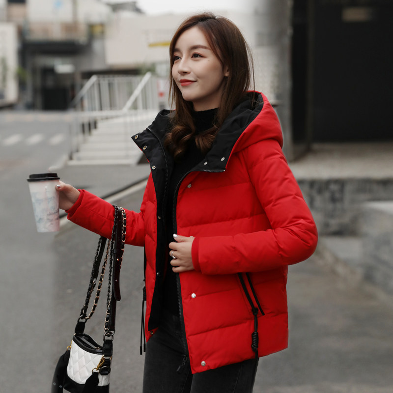 红色短款羽绒服女冬季女款2025新款小个子大红色修身加厚女士外套,淘宝优惠券,粉丝福利购,淘宝优惠卷