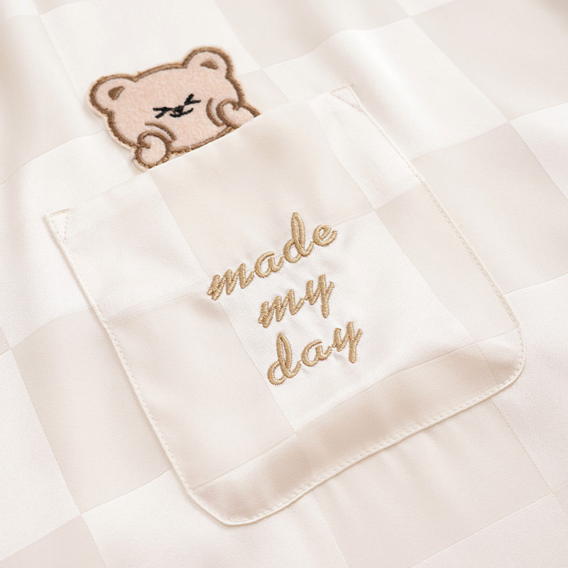 马克公主情侣春秋冰丝小熊高级睡衣 马克公主睡衣/家居服套装