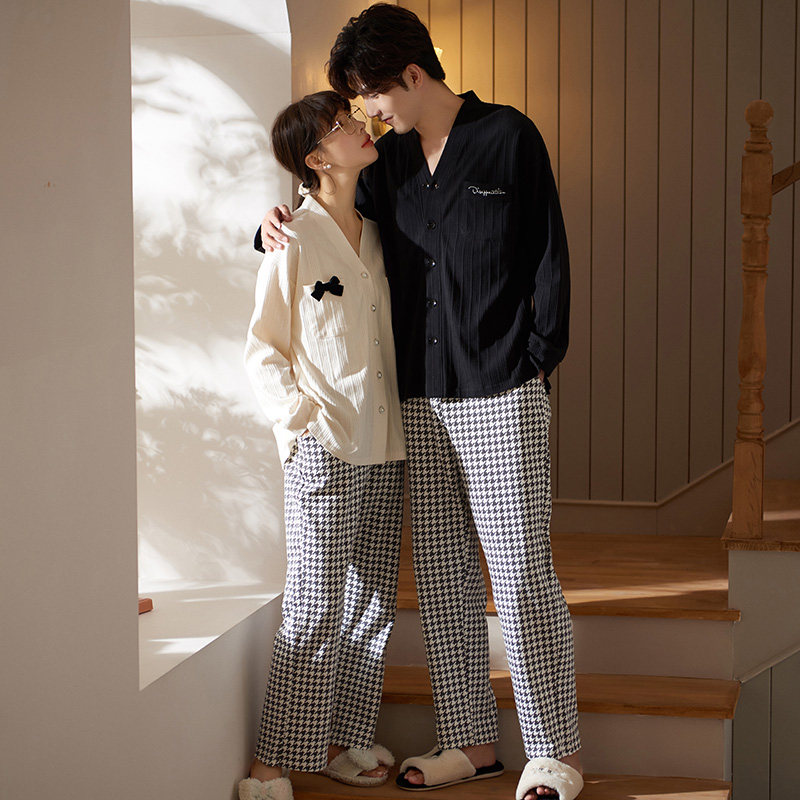 马克公主纯棉情侣秋季长袖日系睡衣 马克公主睡衣/家居服套装