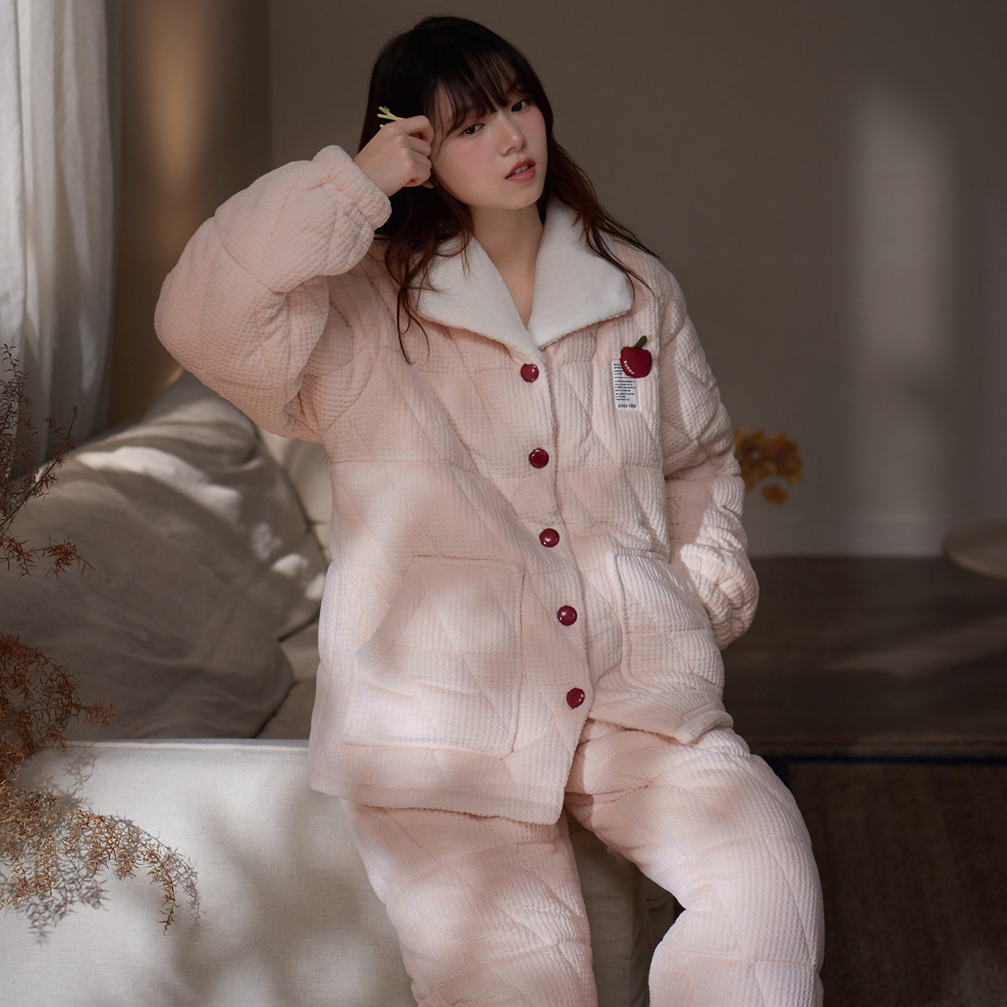 马克公主特厚三层夹棉睡衣女冬季新款珊瑚绒甜美可爱加厚棉袄省服,淘宝优惠券,粉丝福利购,淘宝优惠卷