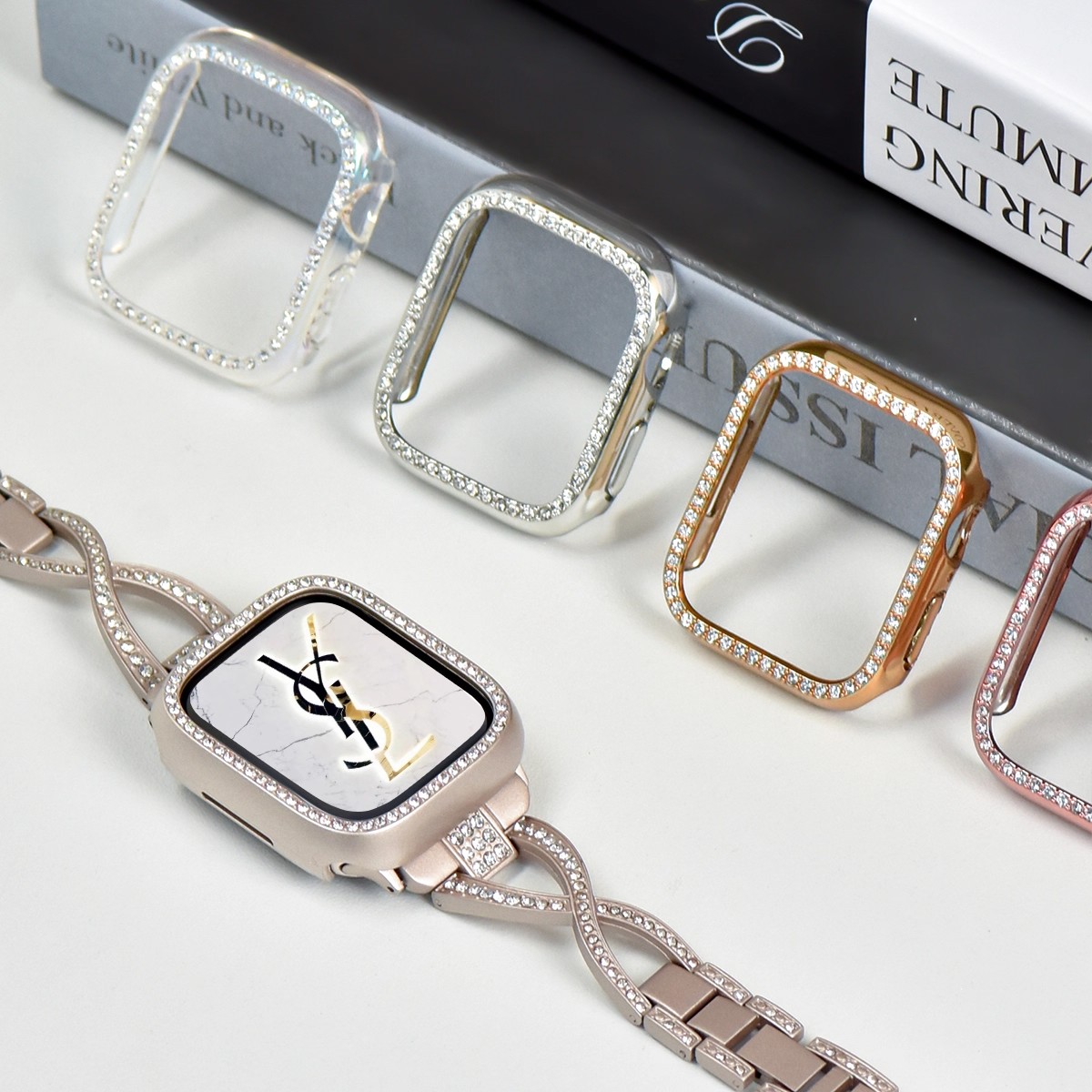 适用于红米watch6保护壳新款Redmi时尚满天星镶钻全包PC壳膜一体保护套运动智能手表红米5/4防摔透气保护配件 - 图3