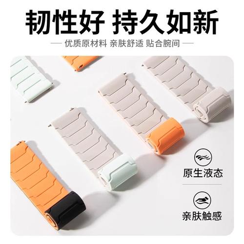 适用荣耀亲选haylou watch表带荣耀手表5新品x5硅胶磁吸2i铠甲腕带5Ultra运动智能5Pro手环男女款JY秋冬季 - 图1