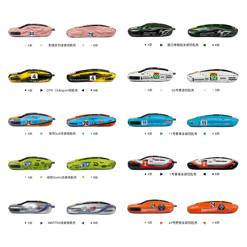 保时捷钥匙壳扣套Macan卡宴帕拉梅拉718Taycan911车匙装饰盖涂装-图1