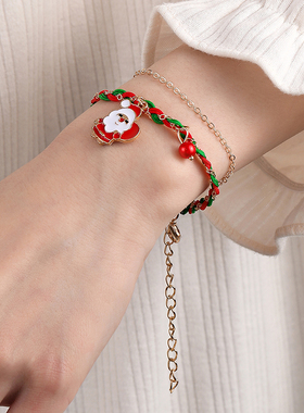 麋鹿铃铛手链双层锌合金滴油吊坠