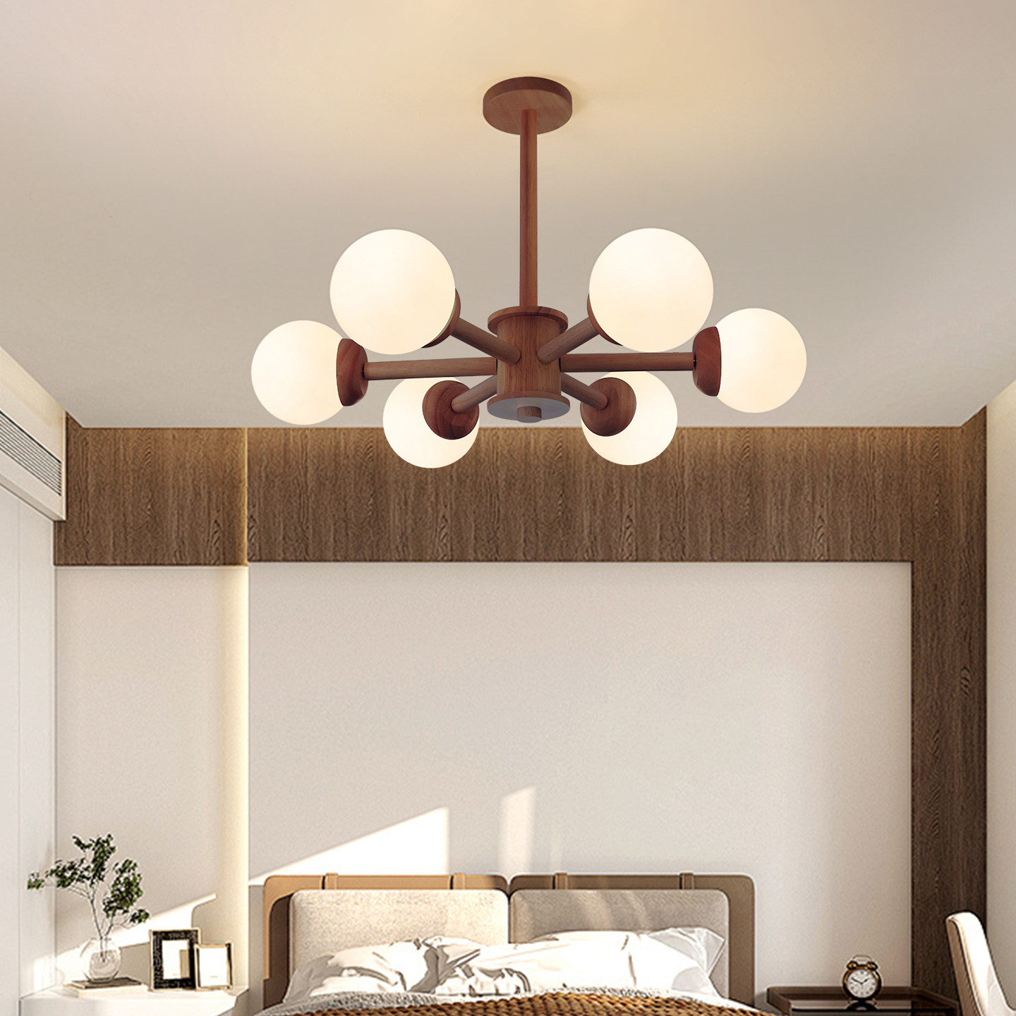 胡桃木中古风魔豆客厅吊灯全光谱护眼主卧室书房餐厅吊灯中山灯具,淘宝优惠券,粉丝福利购,淘宝优惠卷