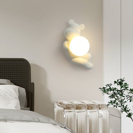 Cartoon Bear Wall Lamp Creative Children's Room Background Wall Lamp