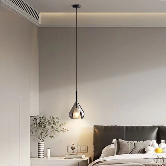 Italian minimalist free lifting bedroom bedside small chandelier