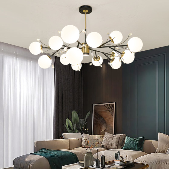 Nordic living room chandelier modern light luxury restaurant magic bean lamp