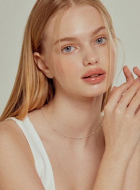 S925银珍珠满天星项链女