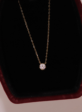 S925四爪单钻锆石项链