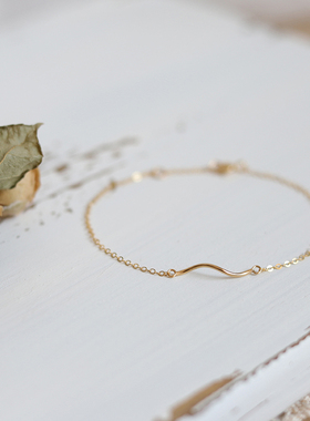 美产14k包金纤细珍珠手链