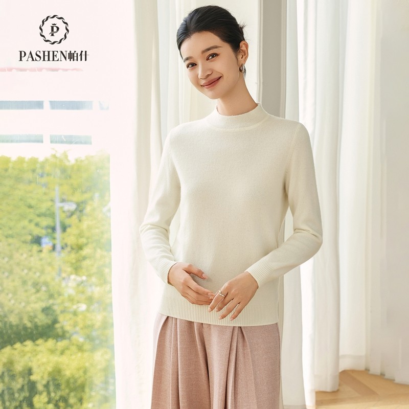帕什25新秋冬半高领羊绒衫女100%山羊绒百搭针织打底毛衣女 PS-02,淘宝优惠券,粉丝福利购,淘宝优惠卷