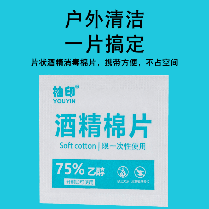 75%酒精棉片清洁消毒一次性手机擦眼镜美甲耳洞独立包装小片盒装 - 图3