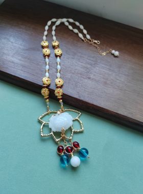 唐朝汉服璎珞项链国色芳华杨紫何惟芳同款项链项圈软璎珞莲花配饰