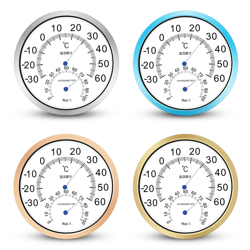 三印30CM大表盘铝合金拉丝边框高精度温湿度计精准机芯无需电池 - 图2