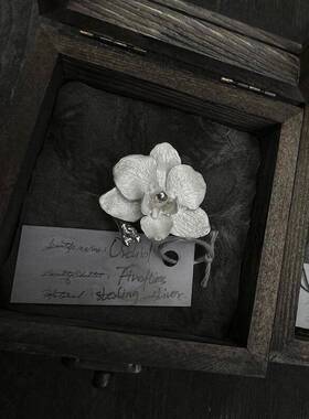 设计蝴蝶兰花朵手工珐琅戒指