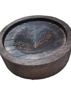 风暴瓶底座实木洋酒杯木托玻璃瓶玻璃杯罩木制品创意家居摆件