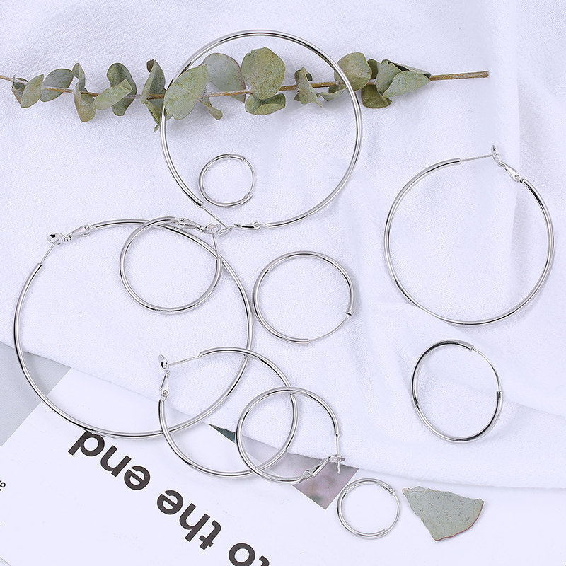 s925银针大圈圈耳环女圆形耳圈韩国个性简约气质圆环圆圈款耳环圈,淘宝优惠券,粉丝福利购,淘宝优惠卷