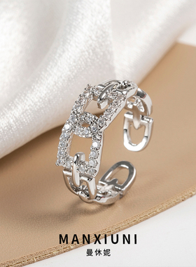 仿钻戒女水晶开口时尚戒指可调节