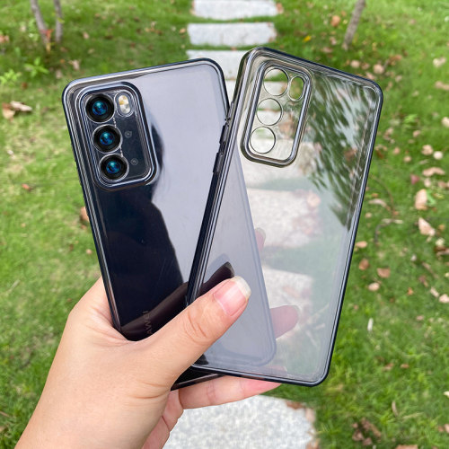 墨水透黑色80适用Pura70华为P50/P60手机壳mate40pro+透明p30全包P40男12直边nova10/11女9防摔8se简约硅胶软 - 图1