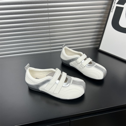 真皮内增高玛丽珍德训鞋女2026春夏新款浅口魔术贴芭蕾舞鞋休闲鞋 - 图0