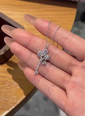 韩国【设计师】Charms S999纯银新款仙境秘钥钥匙项链女锁骨链女