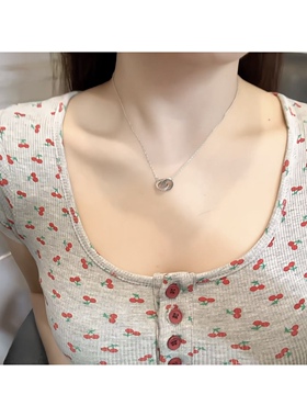 S925纯银双环项链女轻奢小众高级感锁骨链送闺蜜生日礼物2026新款