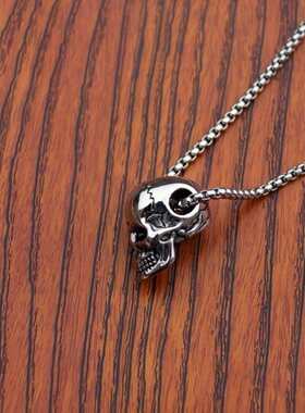 欧美钛钢骷髅头万圣节男士吊坠