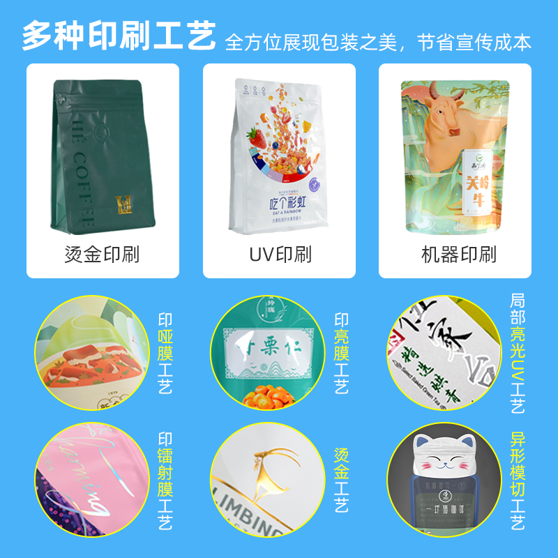 食品包装袋定制可印logo塑料袋牛皮纸袋茶叶自封袋真空袋印刷定做 - 图1