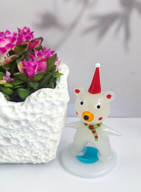 可爱马戏团琉璃小熊兔子摆件