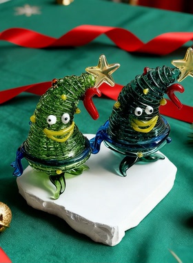 圣诞搞怪表情琉璃摆件