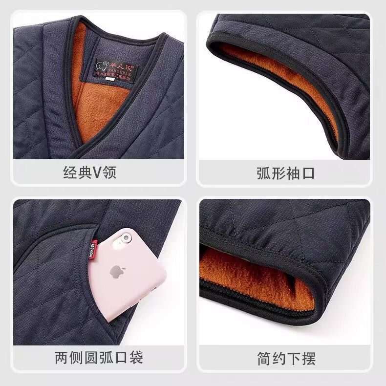 男马甲冬季加绒加厚男士驼绒坎肩中老年人宽松保暖背心爸爸棉马夹,淘宝优惠券,粉丝福利购,淘宝优惠卷