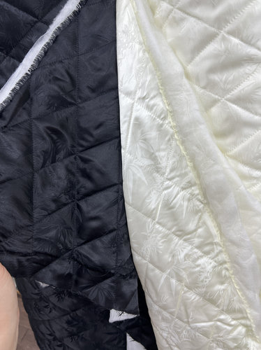 真丝提花纯羊绒绗缝絮片粉桑蚕丝布料香云纱棉服棉袄专用柔软里布 - 图2
