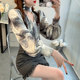 Fairy Ribbon V-neck Shirt ການອອກແບບຂອງແມ່ຍິງ niche Shirt
